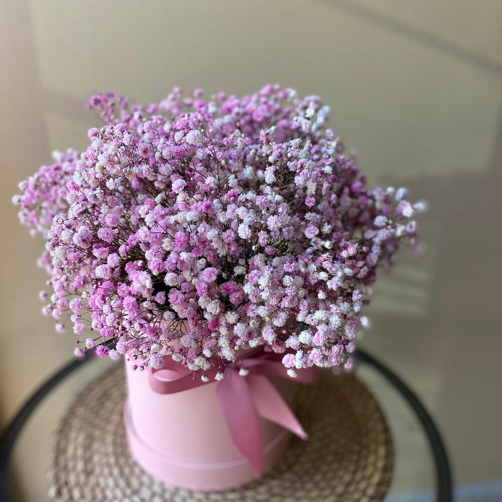 Розовые гипсофилы 7 шт в коробке